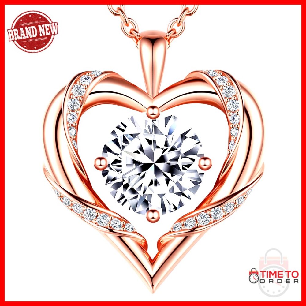 23 Ct Moissanite Heart Necklace 18k Gold Plated 925 Sterling Silver